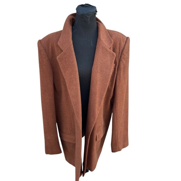 Worthington Jacket Womens Plus Size 20 Brown Wool Blend Trench Career Pockets - Picture 1 of 9